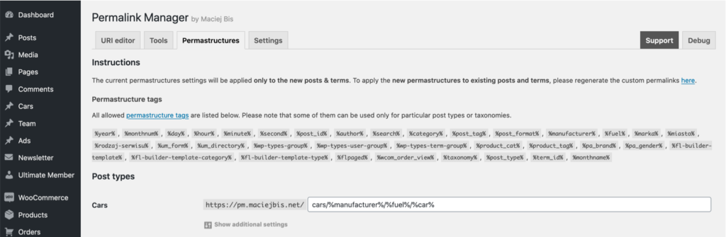 Bulk edit permalinks and add taxonomies to custom permalinks