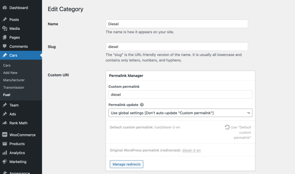 Custom Permalink Editor (terms)