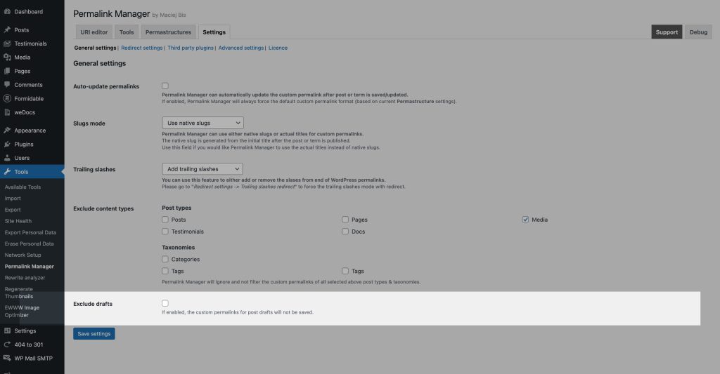 How to allow the plugin to create permalinks also for drafts?