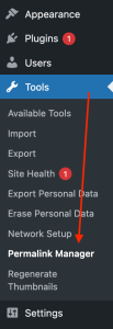 Tools -> Permalink Manager