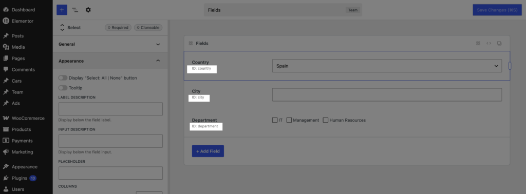 Meta Box AIO settings