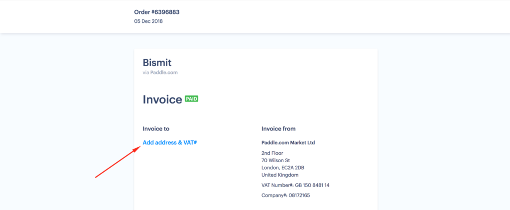 Add address & VAT