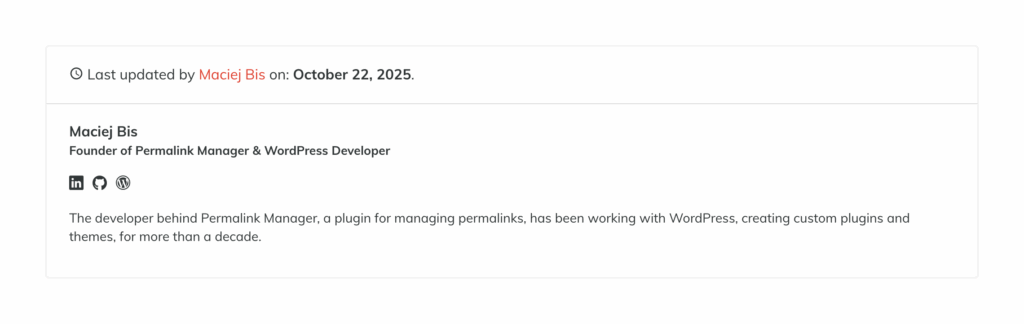 Sample author section