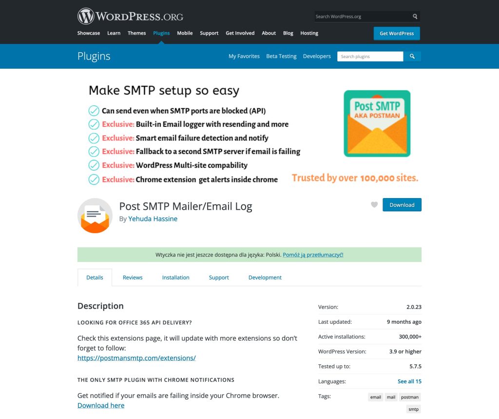 Post SMTP in WordPress.org repo