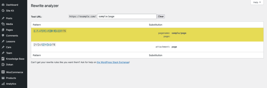 A sample rewrite rule in action