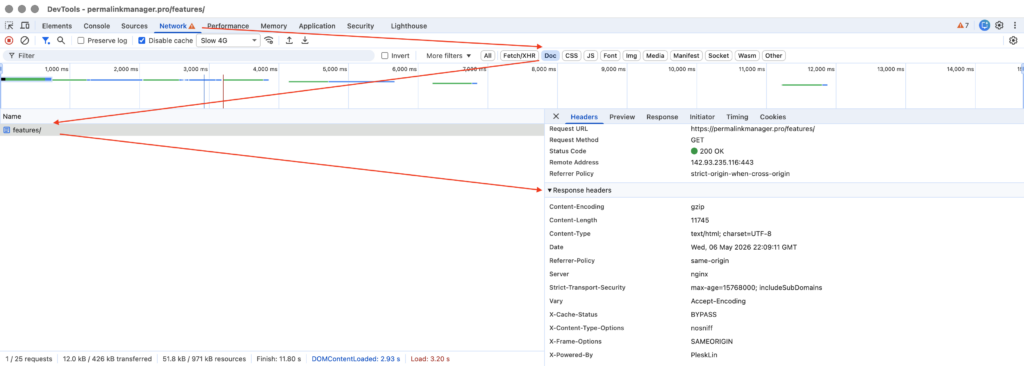 Chrome HTTP headers