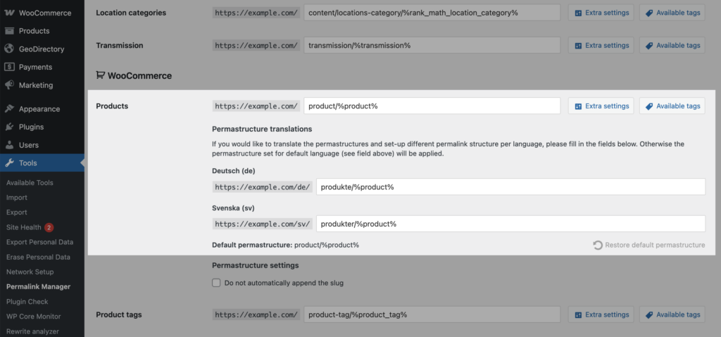Translate Permastructures