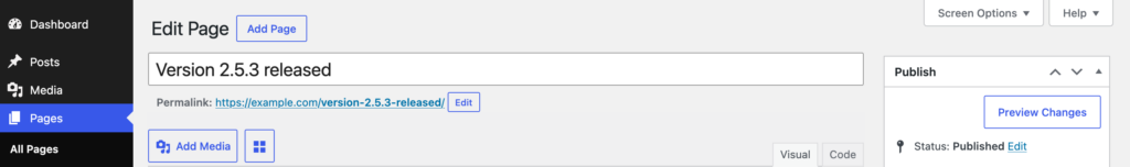 The new slug with the code snippet implemented and the dots preserved.