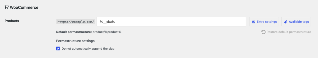SKU instead of slug in product's URL